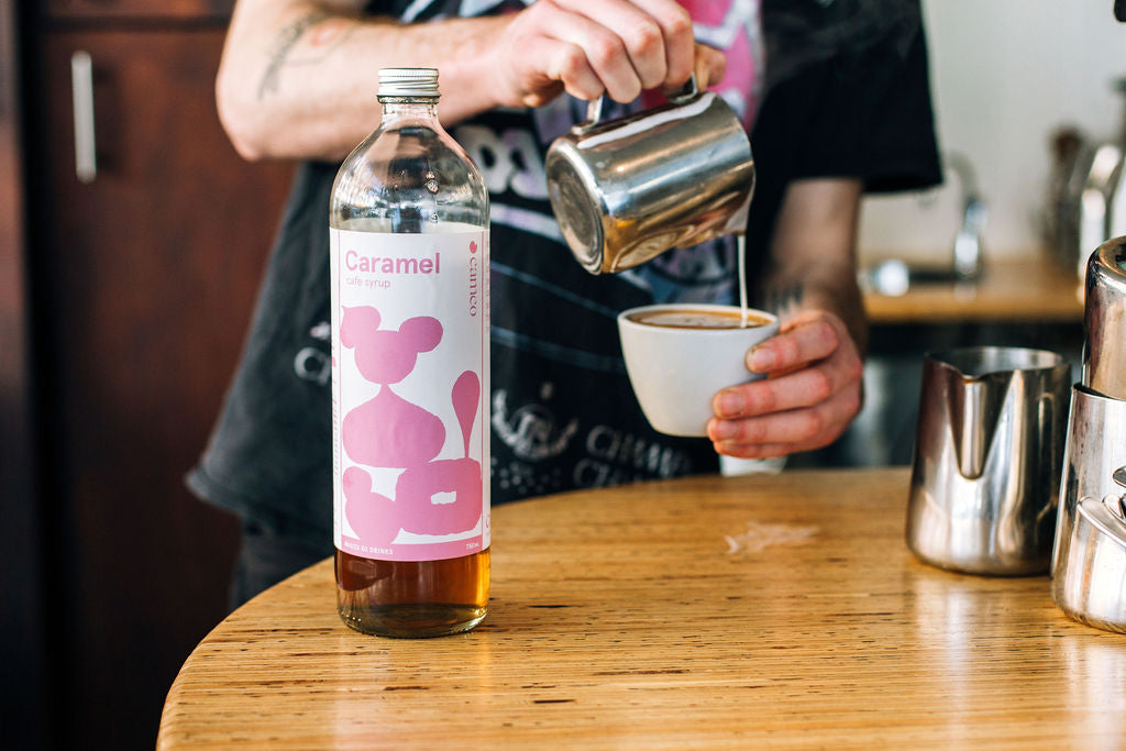 Premium Caramel coffee syrup NZ Cameo Cafe syrups - shott alternative